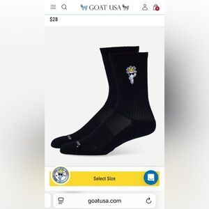 GOAT USA Black Crew Socks, youth, NWT, 3 pack
